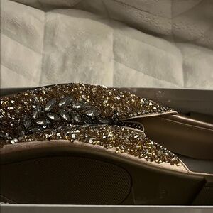 Elegant Gold Embellished Women's Loafers
